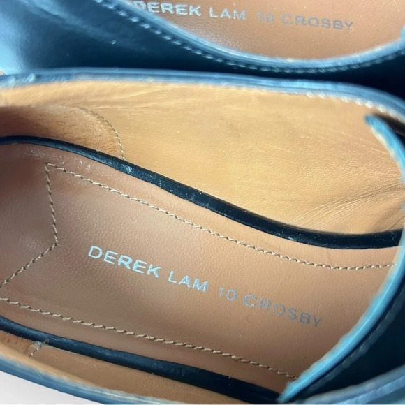 10 Crosby Derek Lam Black and White Platform Loafers - Picture 9 of 10